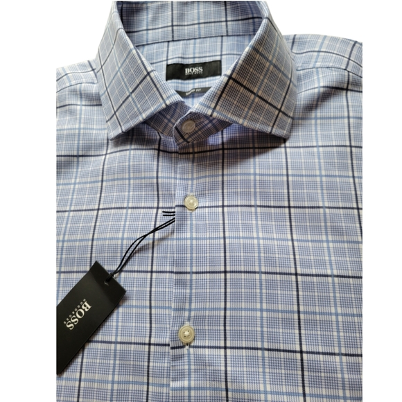 Hugo Boss Sharp Fit Dress Shirt size L 16 34/35 - Picture 4 of 9